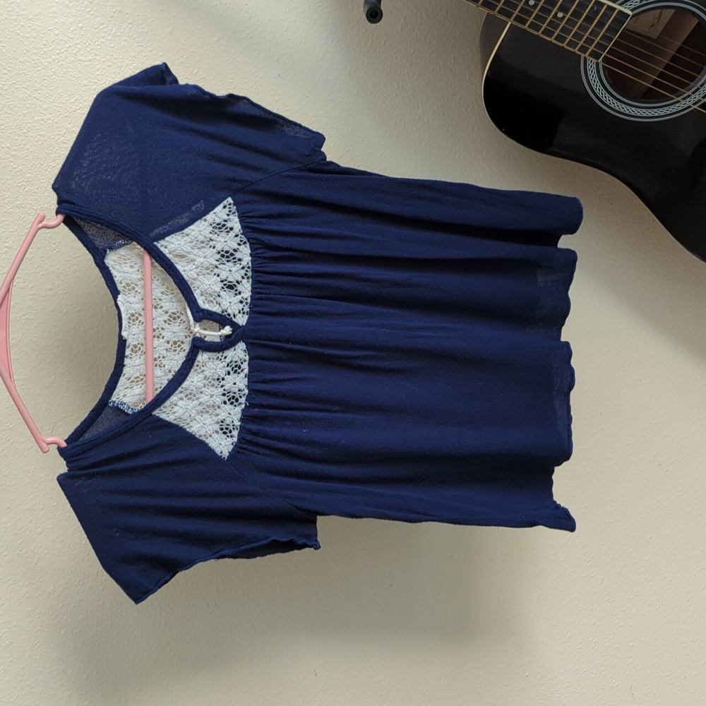 Navy blue lace top
